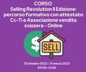 Selling Revolution! II Edizione percorso formativo con attestato Cc-Ti e Associazione vendita svizzera – Online